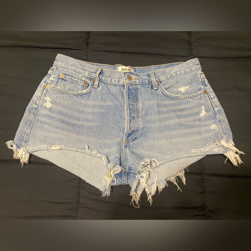 Agolde Parker Distressed Denim Shorts (Swapmeet)
